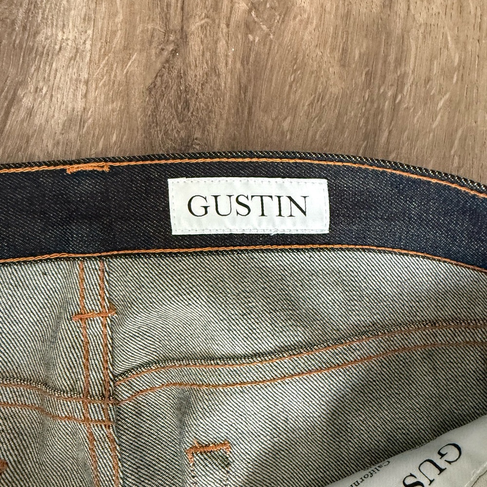 Gustin Slim Fit Selvedge Denim Jeans Mens 31 X 26 Button Fly Raw Blue Designer
